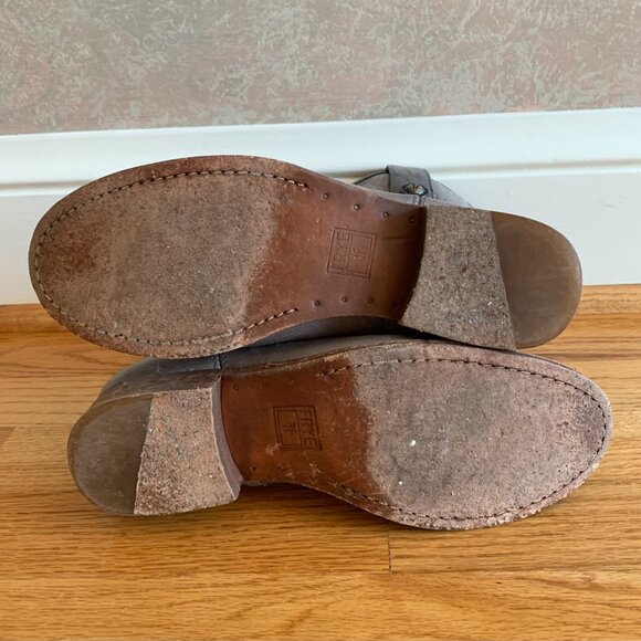 FRYE Melissa Button Leather Boot, Grey, Size 6 - Picture 6 of 6